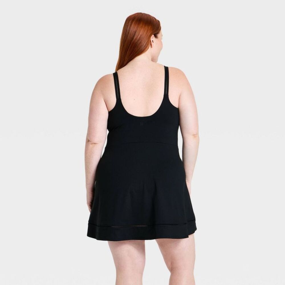 Women's Athletic Ladder Trim Dress - Black 2X - Picture 2 of 5